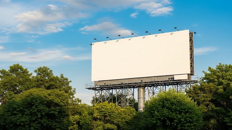 a white blank hoarding board