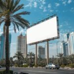 A white hoarding board Dubai